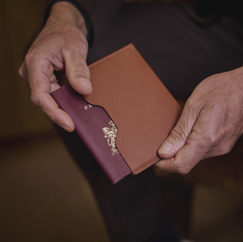 Handmade Ferdy Passport Sleeve by Bold and Skilled, crafted from premium leather