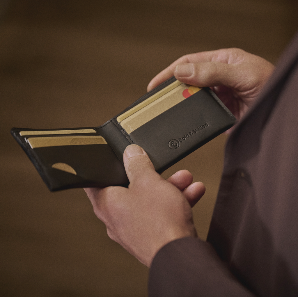 Handmade Warder Bifold Wallet by Bold and Skilled, crafted from premium leather