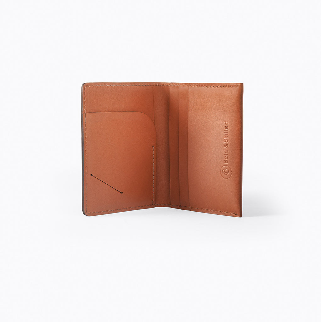 Handmade Aylward Bifold Cardholder by Bold and Skilled, crafted from premium leather